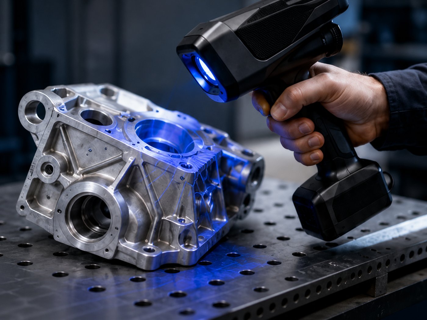 Escaneado 3D de una pieza mecánica con escáner láser portátil